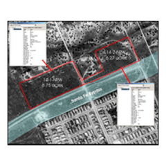 In this illustration, an aerial photo layer is added to the project to show terrain and access points