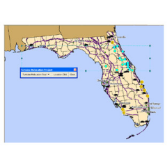 The web-based application located all gopher tortoise preserves surrounding potential construction sites.